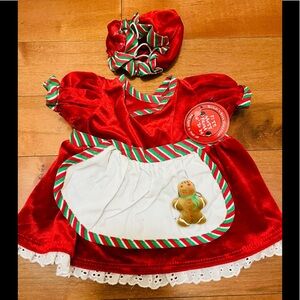 Build-A-Bear Mrs. Claus Bear Outfit For Dolls 10”-24”